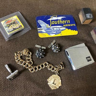 Lot # 232 Men's Drawer: lighter, cuff clinks  misc.