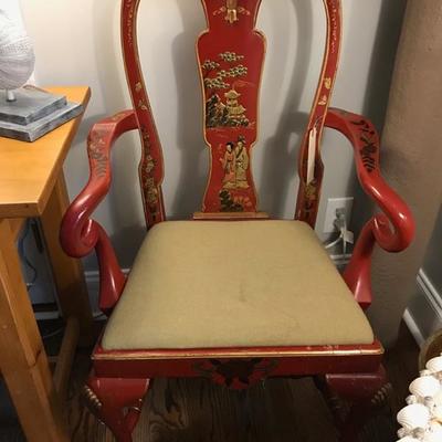 Chinese lacquered arm chair $175
2 available