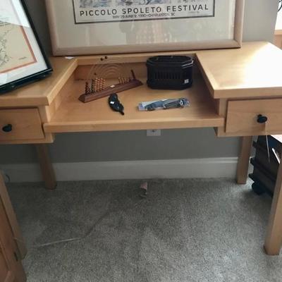 Contemporary maple computer desk $250