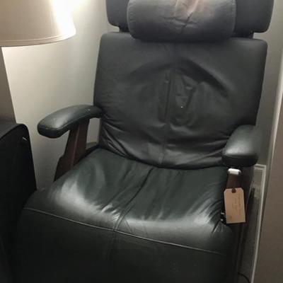 Green leather chair $385
