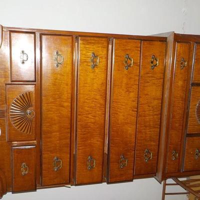 Wallace Nutting Design High Boy Chest/ double fan tiger maple.