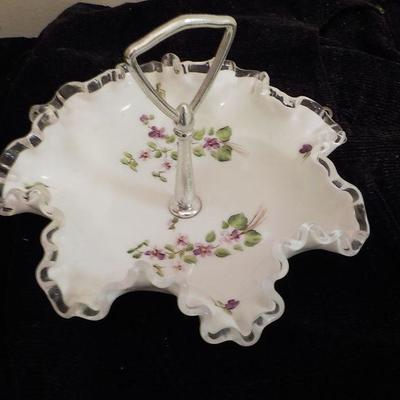 Lilac Candy dish with white back ground.