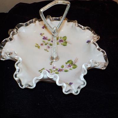 Lilac Candy dish with white back ground.