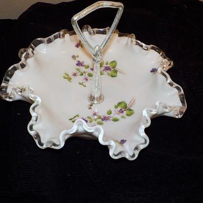 Lilac Candy dish with white back ground.