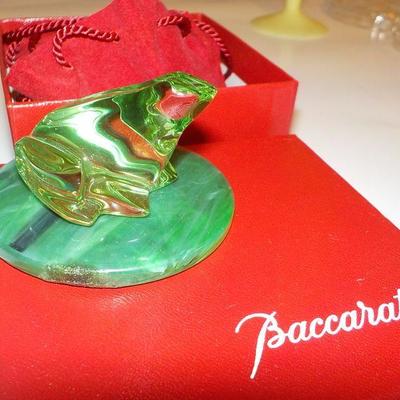 Baccarat hand made Crystal Frog.
