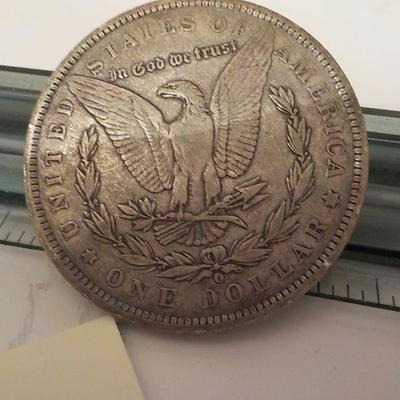 1889 Morgan silver dollar.