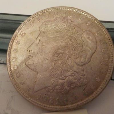 1921 Morgan silver dollar