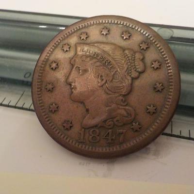 1847 Braided hair liberty cent.