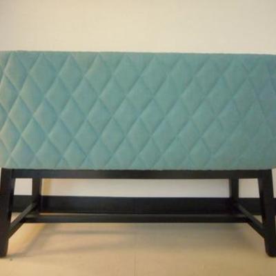 Lot 108 - Retro Turquoise Blue Colored Upholstered Sofa Couch with low back