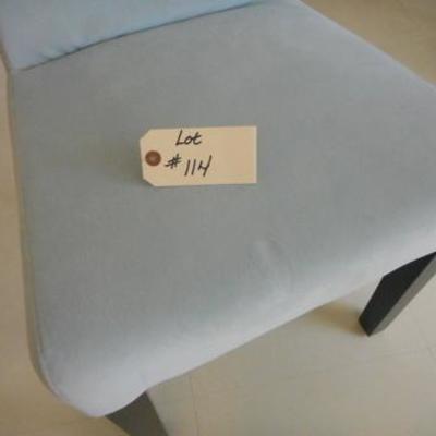 Lot 114 - Soft Dusty Blue Colored Suede Chair 