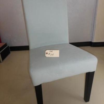 Lot 114 - Soft Dusty Blue Colored Suede Chair 