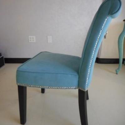 Lot 117 - Very Nice Sky Blue Colored Chair w/ Nailhead Trim