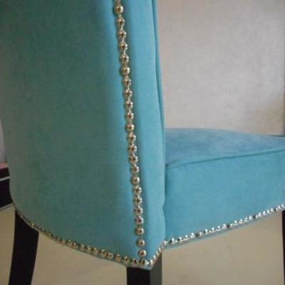 Lot 117 - Very Nice Sky Blue Colored Chair w/ Nailhead Trim