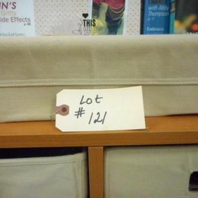 Lot 121 - Magazine or Book Rack with two cubby baskets + photography mags