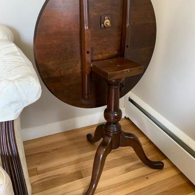 Vintage cherry round tilt-top 