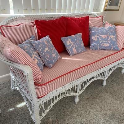 Antique wicker loveseat