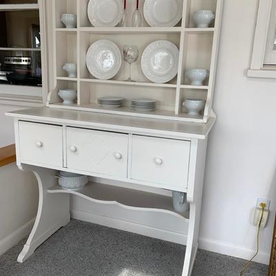 2 piece painted hutch