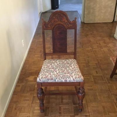 D-101 Antique Spanish revival dining table and six chairs