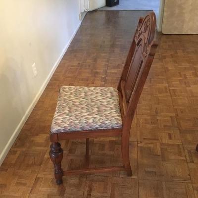 D-101 Antique Spanish revival dining table and six chairs