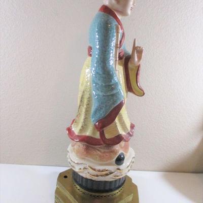 Hoffman 1949 Chinese Figurine from was originally Lamp Signed 22" tall Male 