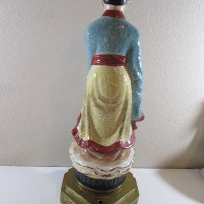 Hoffman 1949 Chinese Figurine from was originally Lamp Signed 22" tall Male 