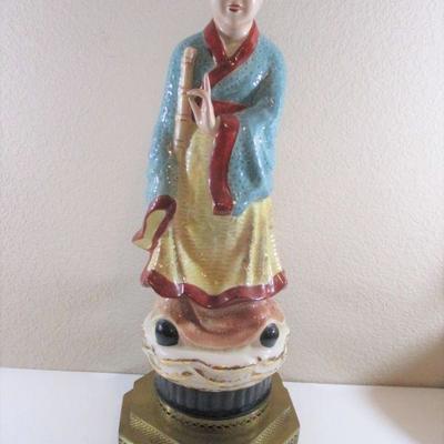 Hoffman 1949 Chinese Figurine from was originally Lamp Signed 22" tall Male 