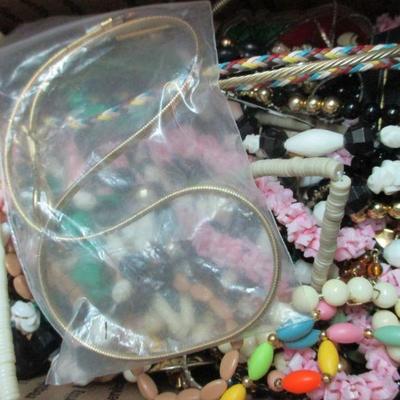 Box of Craft Jewelry 4.10pds some signed  Repurpose, Repair , Craft
