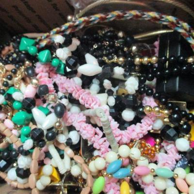 Box of Craft Jewelry 4.10pds some signed  Repurpose, Repair , Craft