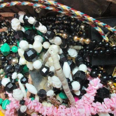 Box of Craft Jewelry 4.10pds some signed  Repurpose, Repair , Craft