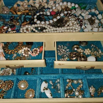 Antique Jewelry and Jewelry Box  