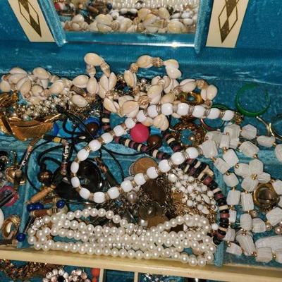 Antique Jewelry and Jewelry Box  
