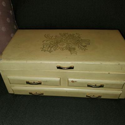 Antique Jewelry and Jewelry Box  