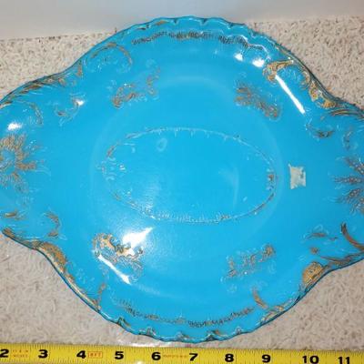 Blue Gilded Serving Dish