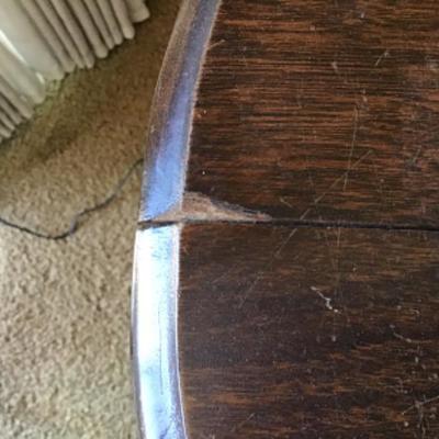 L-106 Vintage library table, side table with pull out Leaf