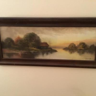 L-114 Arts and crafts pastel painting By listed artist, signed Chandler