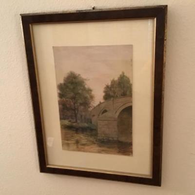L-116 Antique watercolor painting unsigned