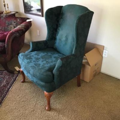 L-120 Green wing back chair
