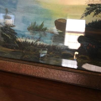 L-131  Arts and crafts pastel painting by  Elsie Nelson
