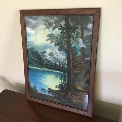 L-131  Arts and crafts pastel painting by  Elsie Nelson