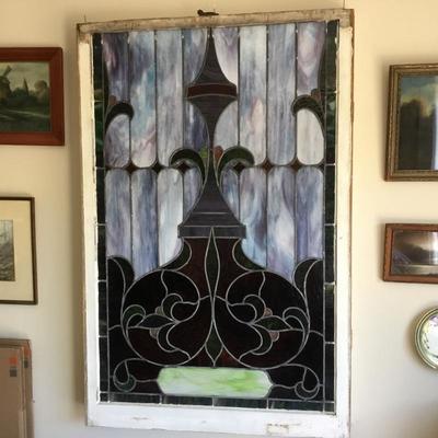 L-134 Antique Stainglass window