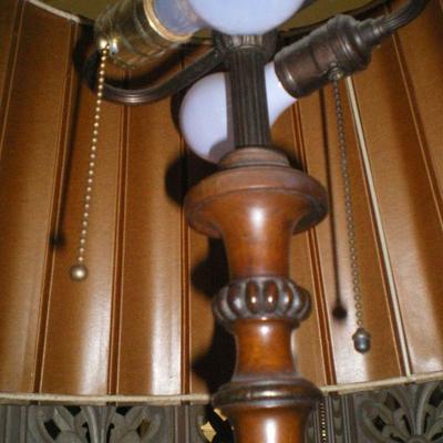 Vintage Wood Carved Floor Lamp