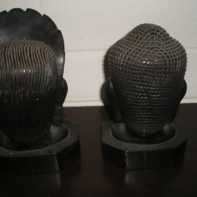 Pair Vintage Carved Figures