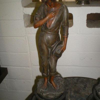 Pair Vintage Metal Figures