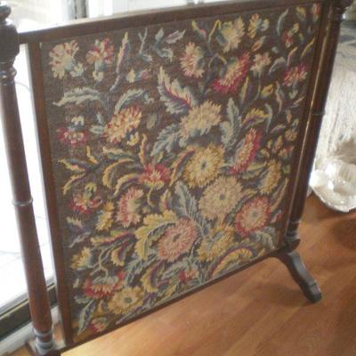 Vintage Needlepoint Screen