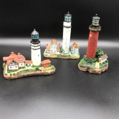 (6) Nautical Lighthouse Figurines East & West Coast Seaside Lot BB