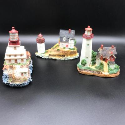 (6) Seaside Nautical Painted Lighthouses East & West Coast Lot CC