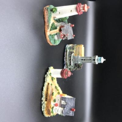 (6) East & West Coast Nautical Seaside Painted Lighthouses Lot DD