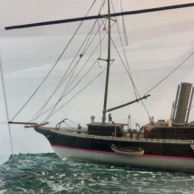 Steam-powered 2-mast schooner model