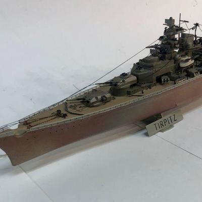 Plastic Ship Model, WWII German Tirpitz Battleship