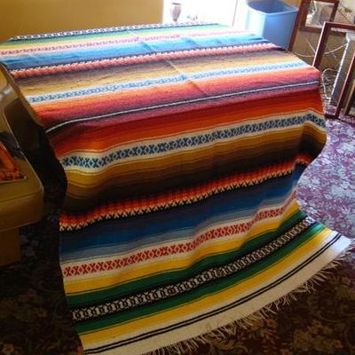GR 149 - Vintage Mexican Blanket w/ Fringes